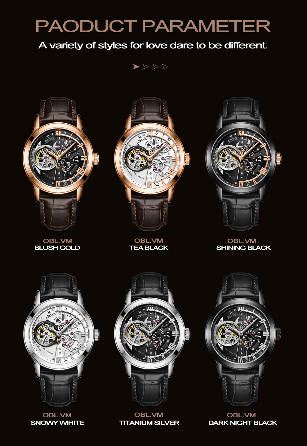 Luxury Oblvlo VM-S Automatic Watches For Men