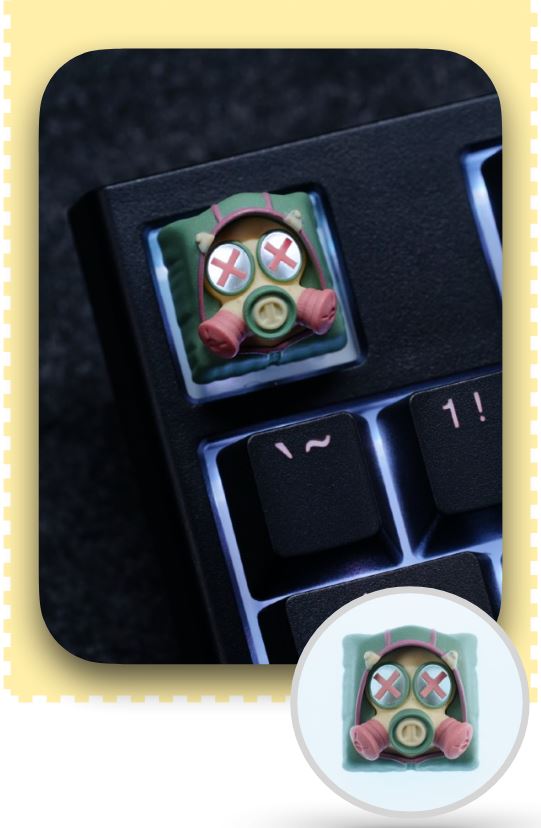 Hot Keys Project HKP Specter Crosseyes Backlit Sage Green Artisan Keycap