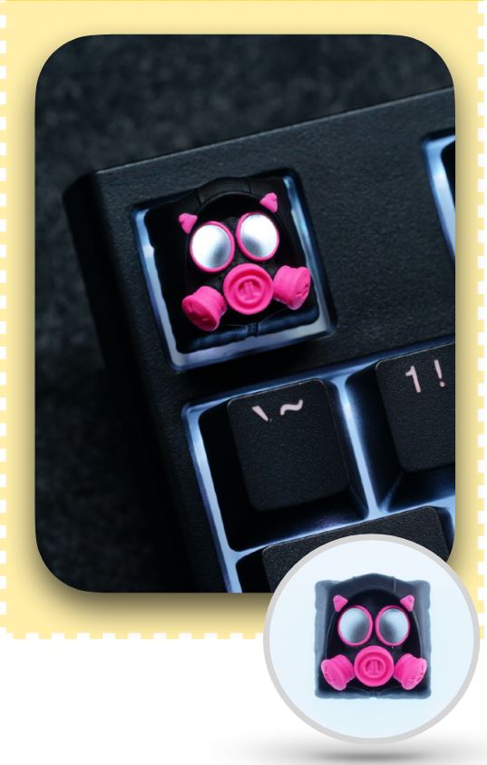 Hot Keys Project HKP Specter Backlit Black Pink Artisan Keycap