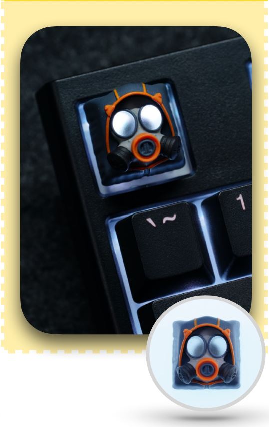 Hot Keys Project HKP Specter Backlit Grey Orange Artisan Keycap