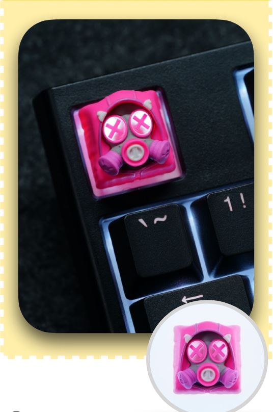 Hot Keys Project HKP Specter Crosseyes Backlit Double Pink Artisan Keycap