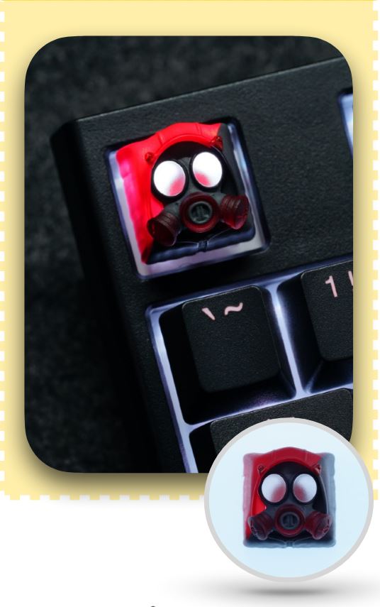 Hot Keys Project HKP Specter Backlit Half Face Black / Red Artisan Keycap