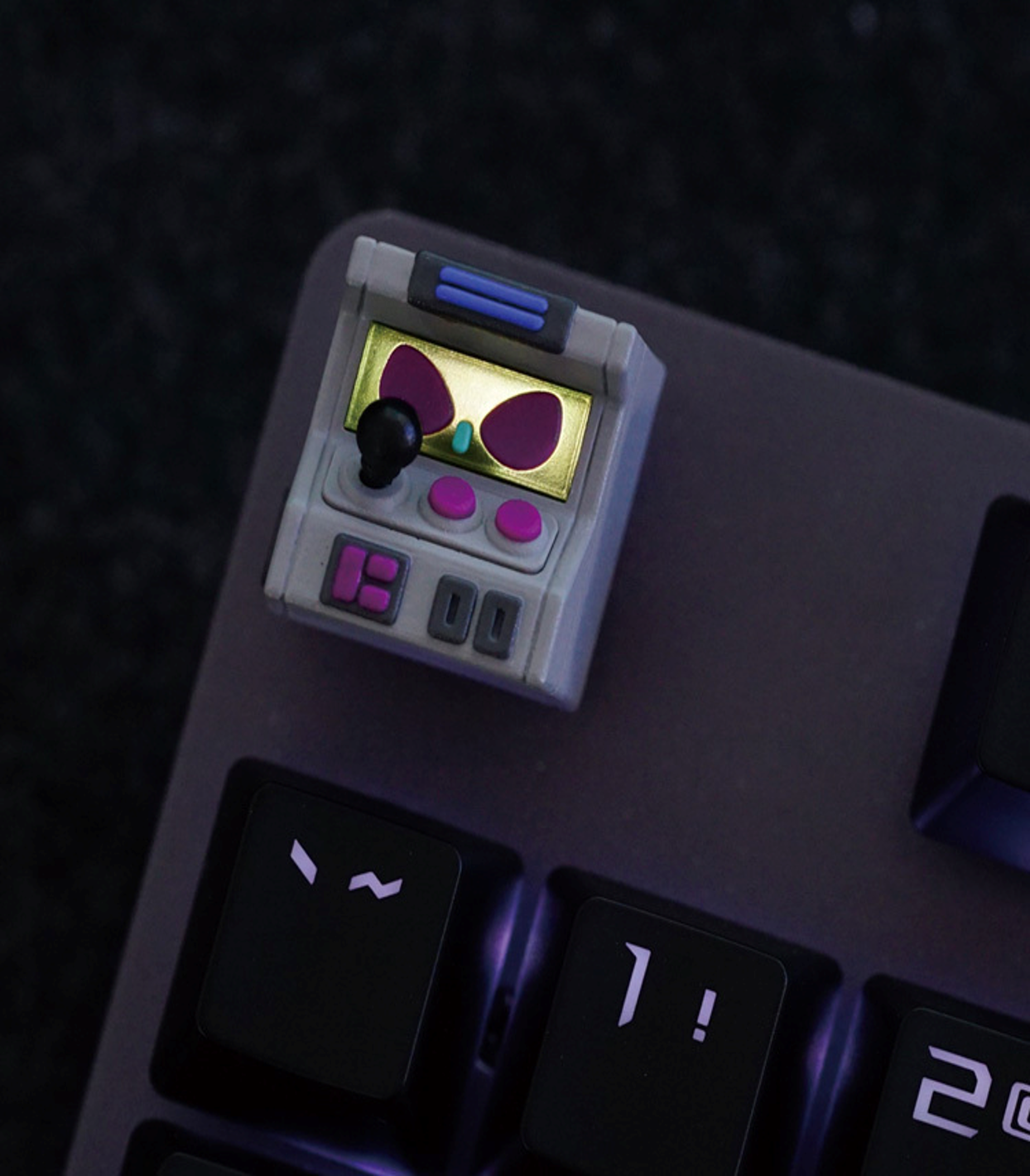 Hot Keys Project HKP Error Smart Grey Purple Artisan Keycap