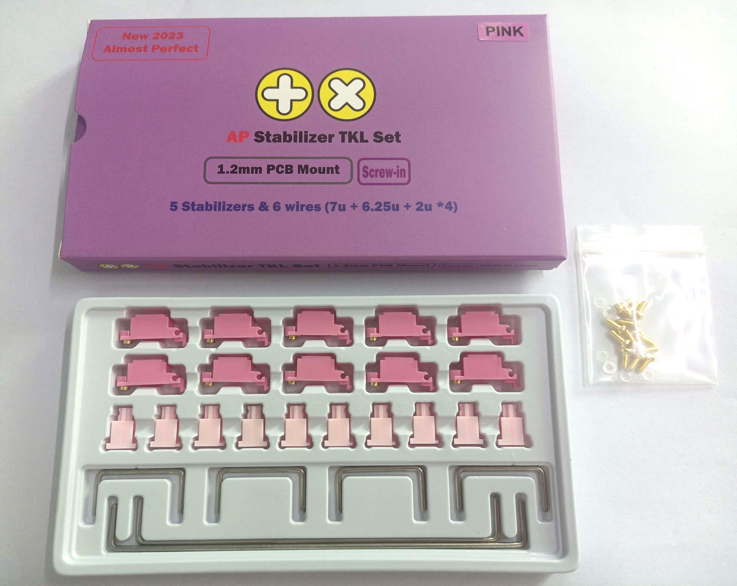 TX AP Screw-in Stabilizers Pink 1.2mm TKL Kit