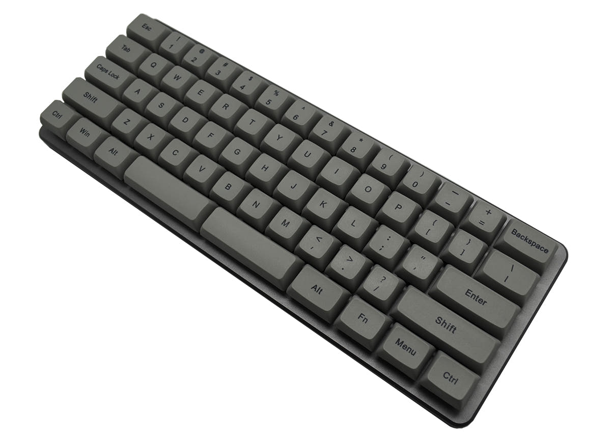 0.01 Z62 Dark Grey Dye Sub White LED 60% Dye Sub PBT Mechanical Keyboard