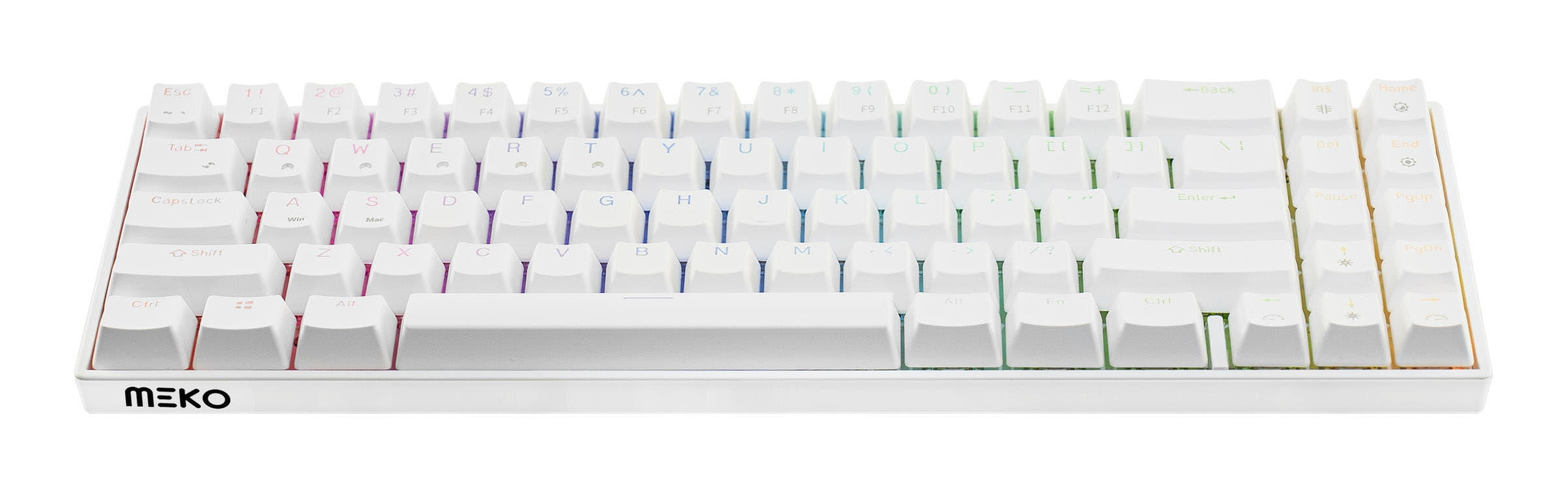 Meko Push White 65% Hotswap Bluetooth RGB Double Shot ABS Mechanical Keyboard