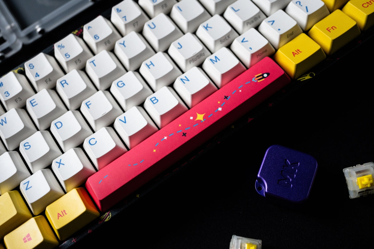 Picture of a Varmilo x MK x Ducky Miya Pro Flare Star Special Edition mechanical keyboard.