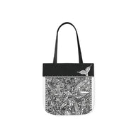 Ocean White Tote Bag / Black / 33cm x 33cm (S) / Side 1