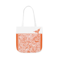 Ocean Orange Tote Bag / White / 46cm x 46cm (L) / Side 1