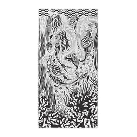 Product image for Mermaid Black - Beach Towel - 81cm x 155cm (L)