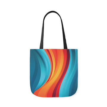 Sunset Wave Tote Bag / Black / 46cm x 46cm (L) / Side 1