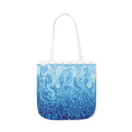 Mermaid Blue Tote Bag / White / 46cm x 46cm (L) / Side 1