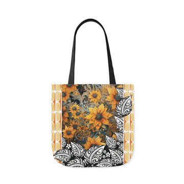 Sunflower Tote Bag / Black / 46cm x 46cm (L) / Side 1