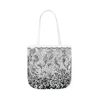 Mermaid Black Tote Bag / White / 46cm x 46cm (L) / Side 1