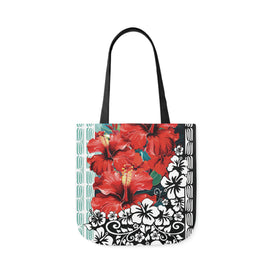 Hibiscus Tote Bag / Black / 46cm x 46cm (L) / Side 1