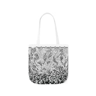 Mermaid Black Tote Bag / White / 41cm x 41cm (M) / Side 1