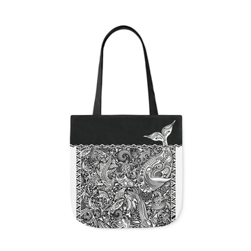 Ocean White Tote Bag / Black / 46cm x 46cm (L) / Side 1