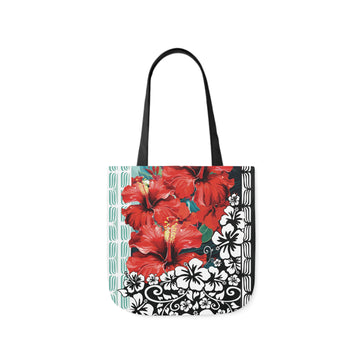 Hibiscus Tote Bag / Black / 41cm x 41cm (M) / Side 1