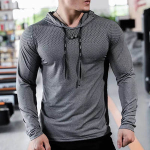 Tracksuit Running Sport Hoodie Gym Joggers Hooded Outdoor Workout Shirts - Tamnz