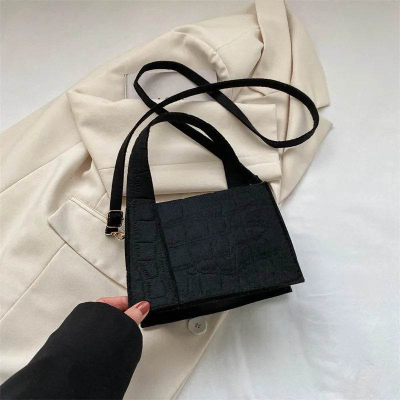 New Messenger Shoulder Shopping Bag Solid Color Felt Women Luxury Designer Handbag Casual Crossbody Bags for Women Simple