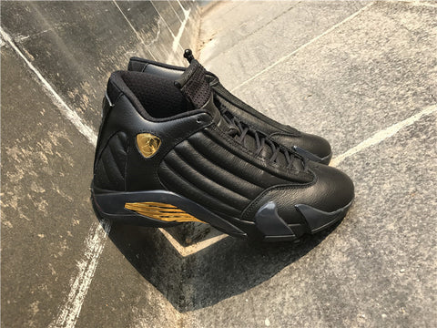 cheap black and gold jordan 14