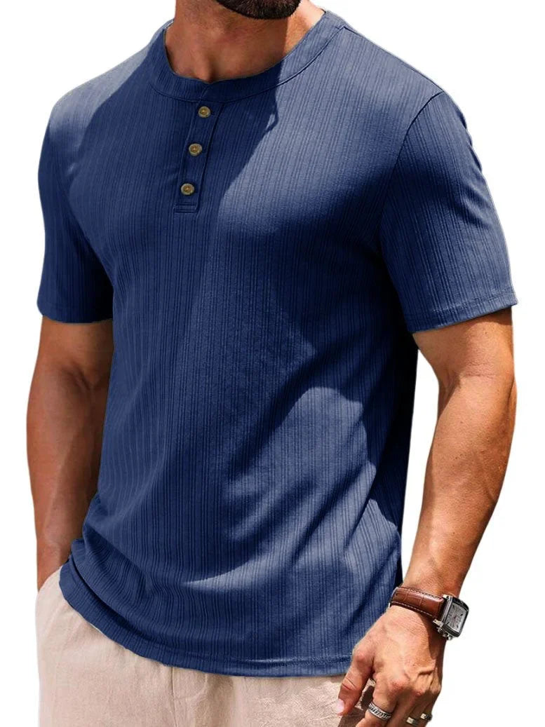 Heren Casual T-Shirt met Knopen