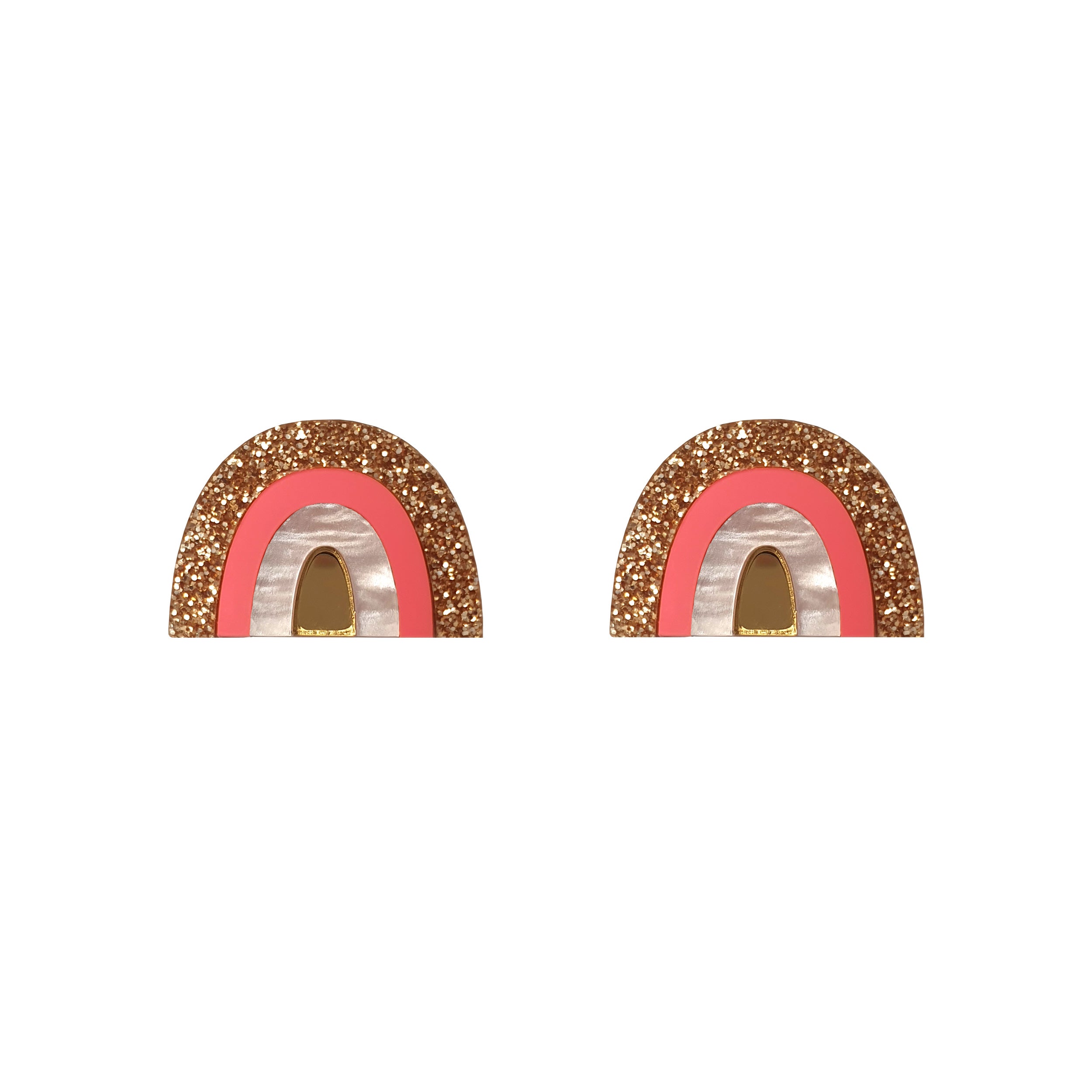 Rainbow Earrings with Glitter