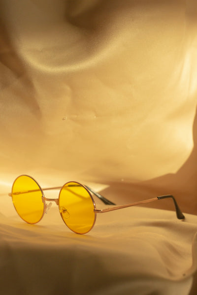 Yellow Tint Round Frame Sunglasses