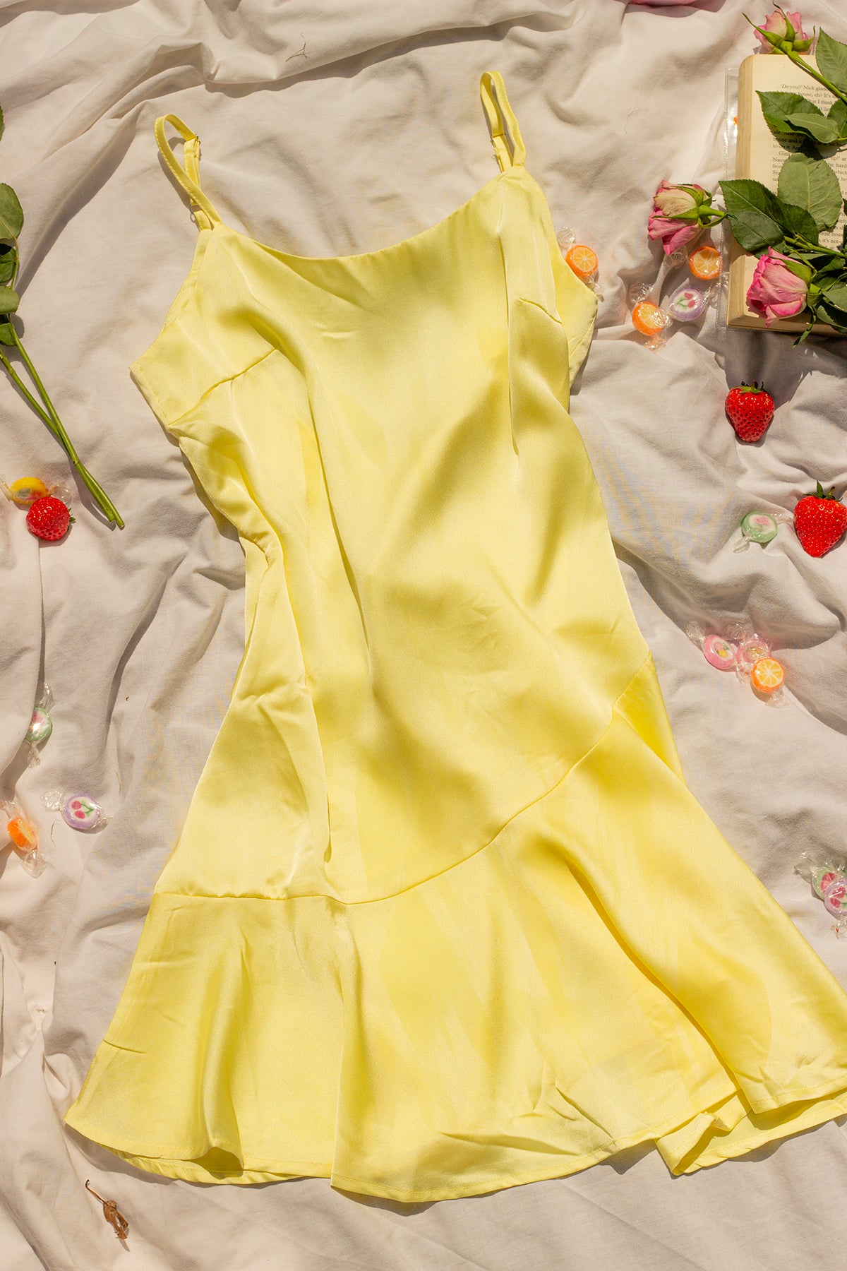 Bias Cut Mini Satin Slip Dress – Sugar + Style