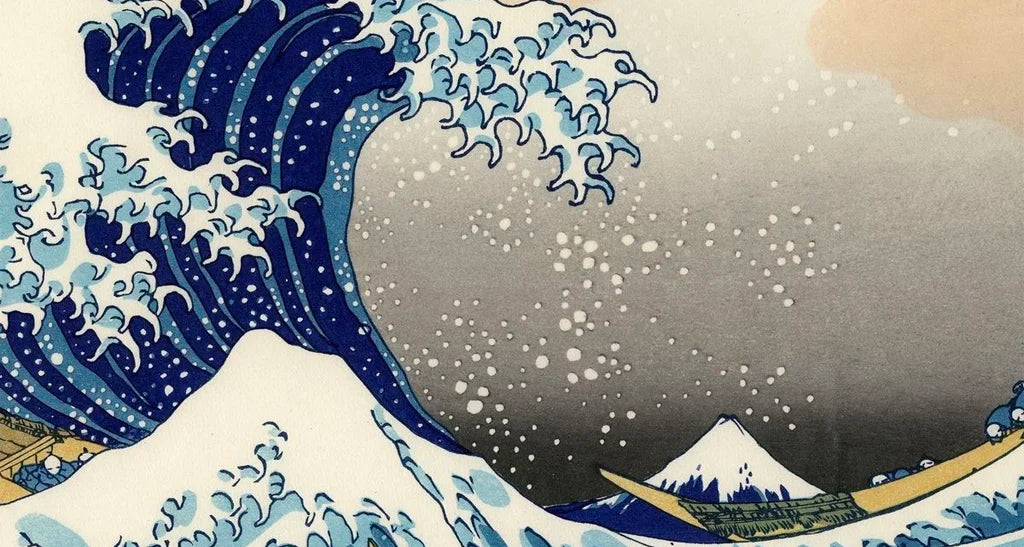 ▷ Tableau japonais de la vague tryptique (3 parties)