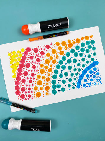 78 Painting Ideas - Paint A Tile Design With Dot Markers