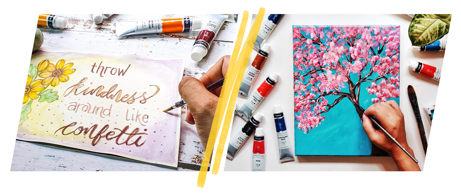 Basic Acrylic Painting Supplies - Paper & Canvas