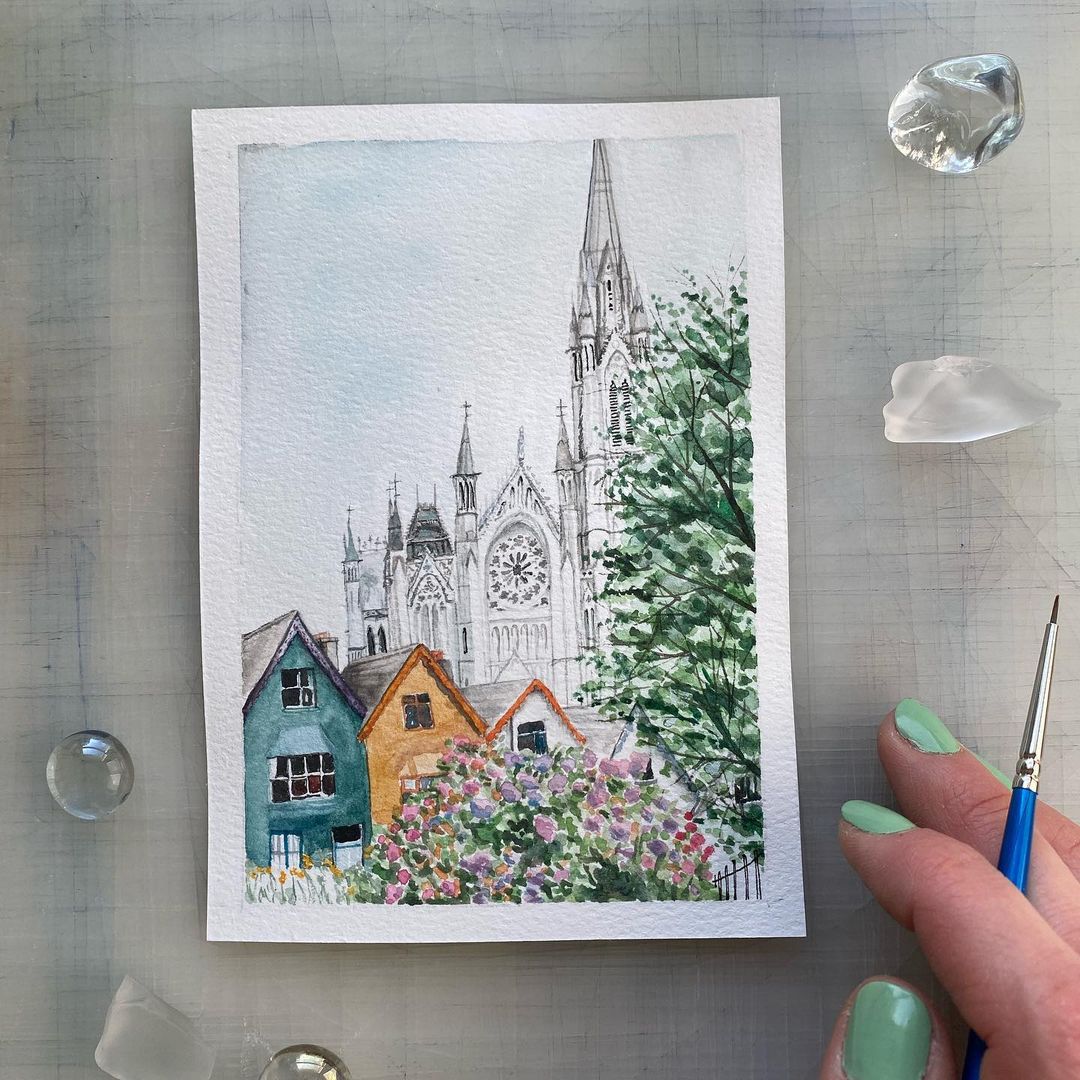 Architecture Watercolor Painting