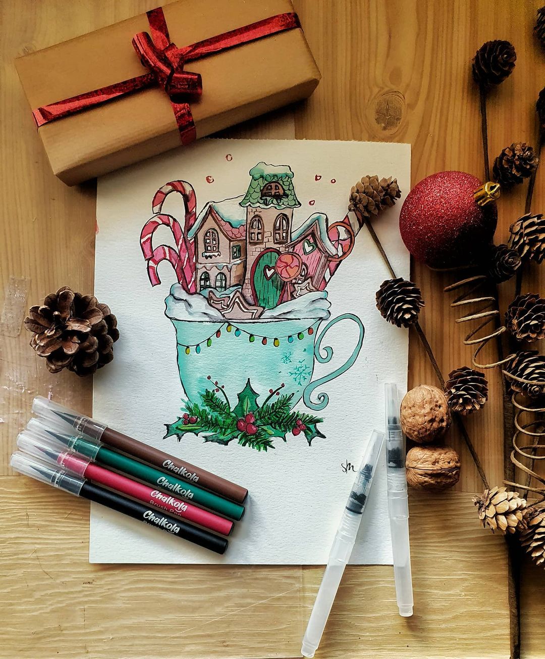 Christmas Watercolor Painting 4