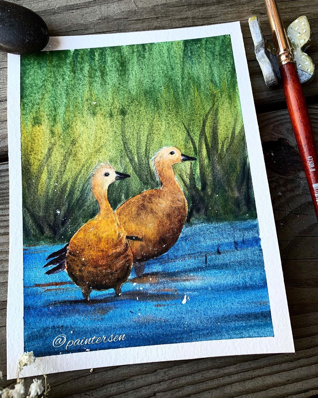 Duck Watercolor Painting 