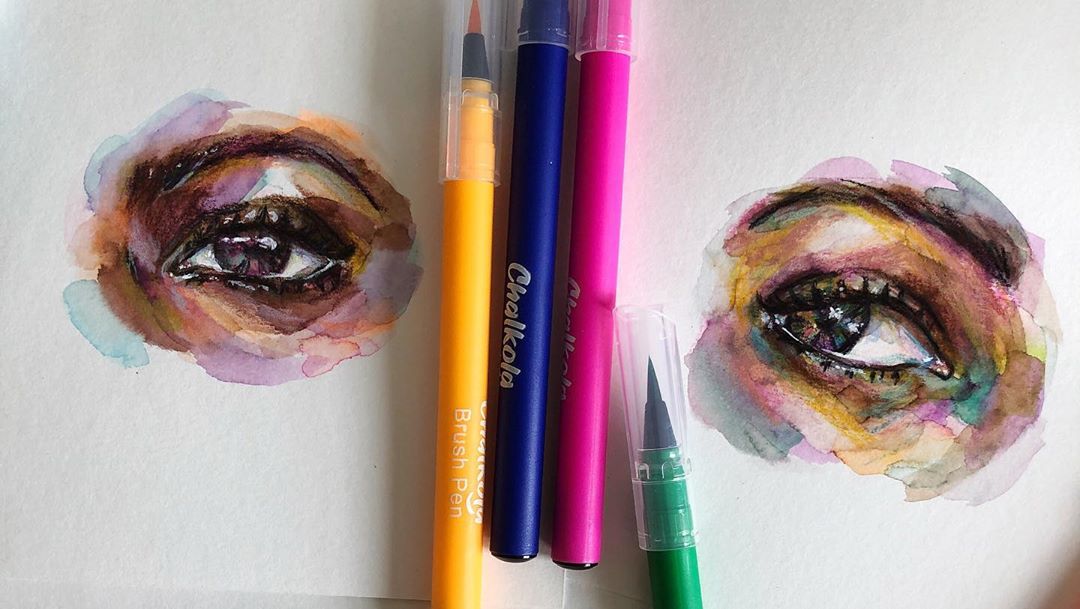 Eyes Watercolor Painting