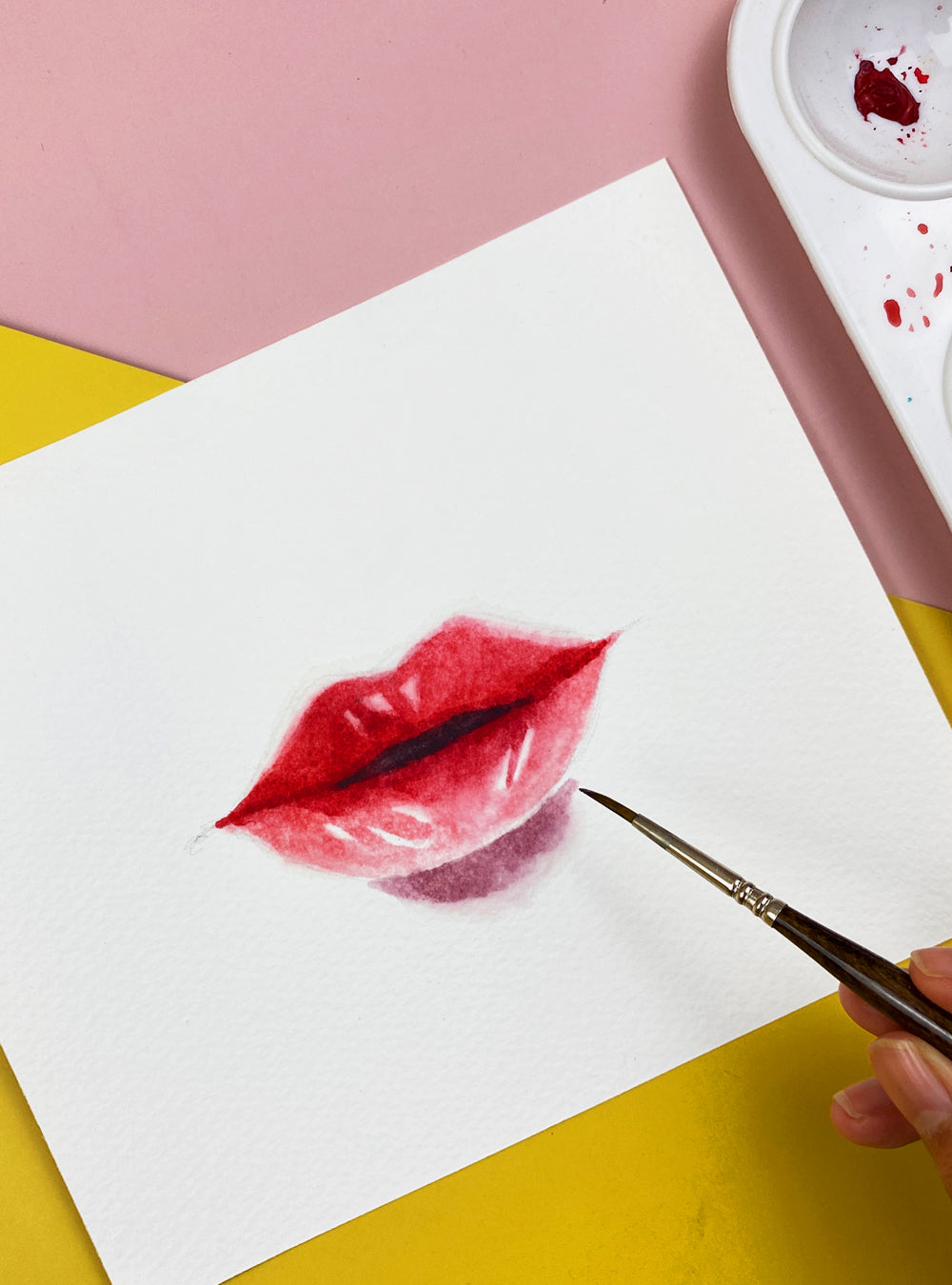 Lips Watercolor Painting