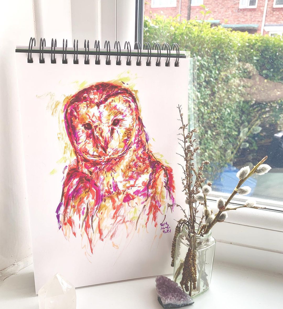 Owl Watercolor Painting 2