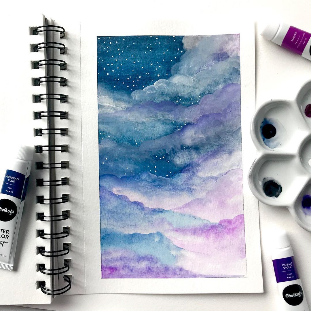 Skyscape Watercolor Painting 6