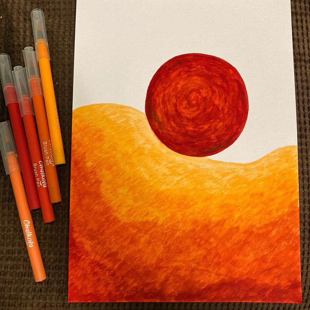 Sun Watercolor Painting