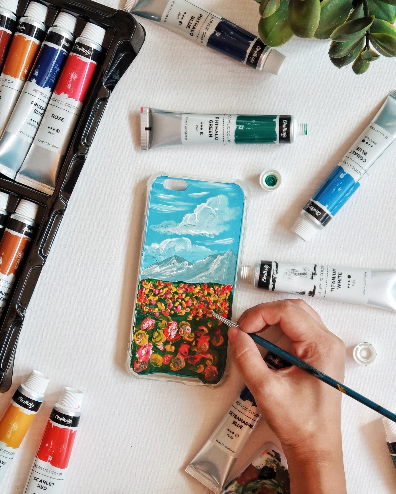 Wearable Acrylic Painting on Phone Case