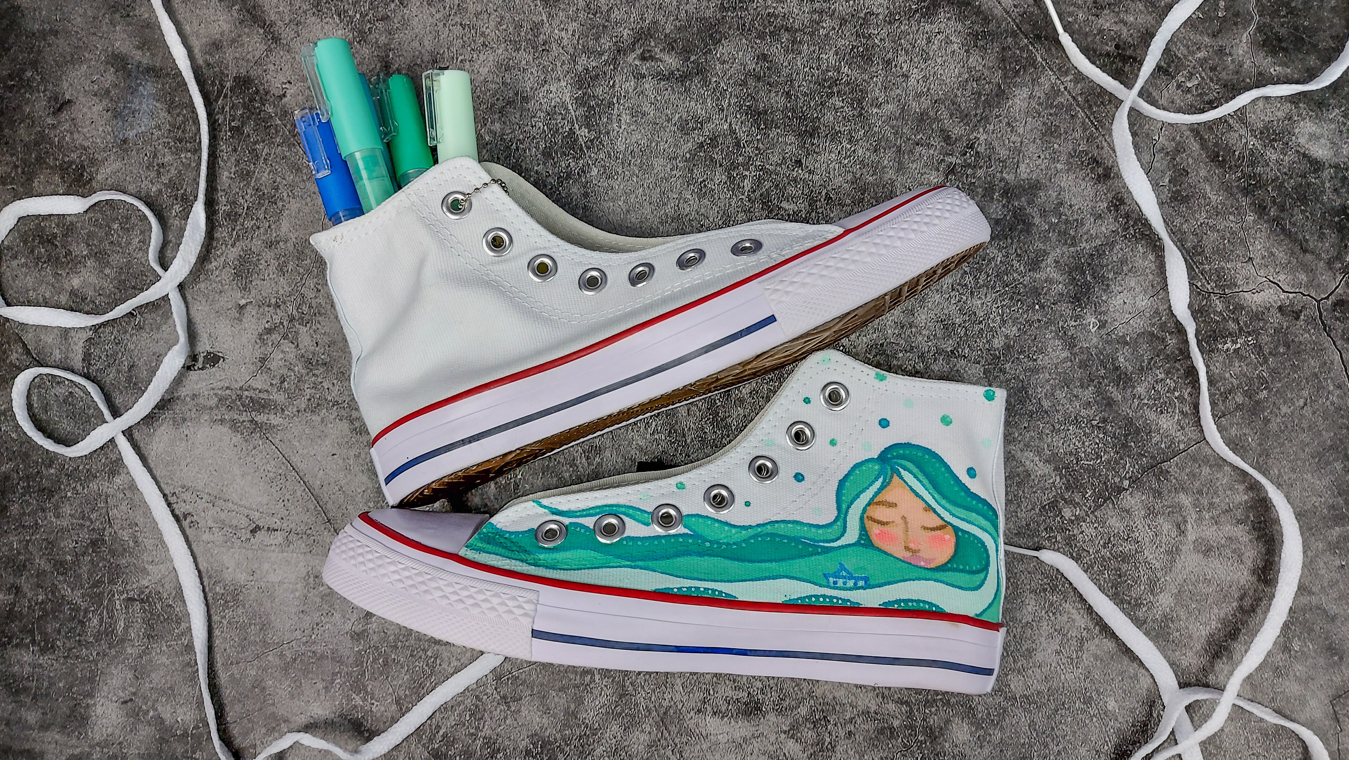 diy shoes ideas converse sneakers makeover acrylic paint