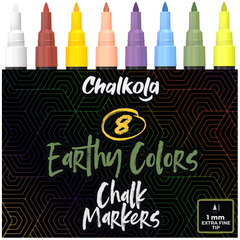 White Chalk Markers with Fine and Jumbo Nibs - Variety Pack of 5