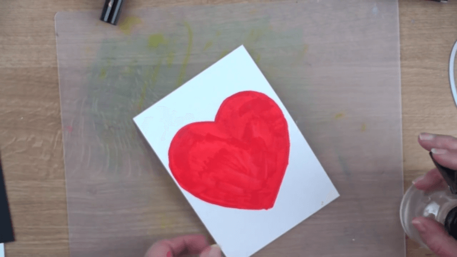 colored in the heart