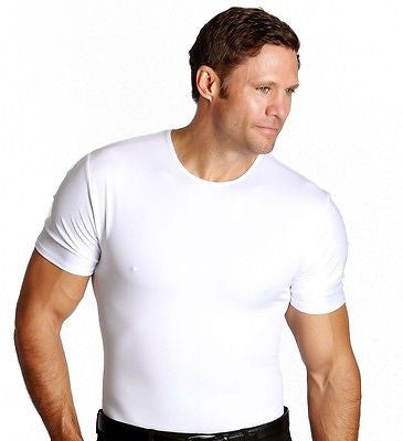 INSTASLIM Compression Mens Slimming CrewNeck UnderShirt ...