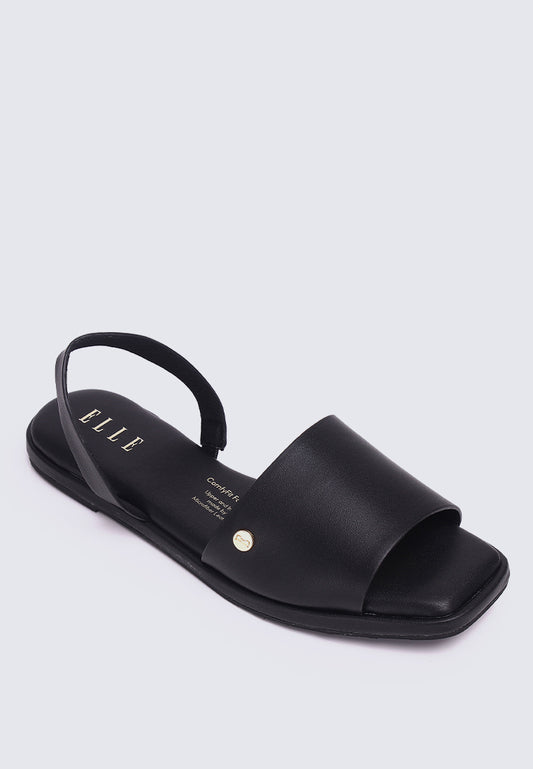 Gisele Comfy Fit Footbed Microfiber Leather Sandals In Black