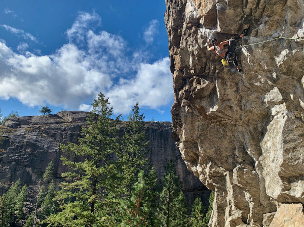 Rock climber Vannavee Pornsinsiriruk, Vanny P. Woman rock climbing, sport climbing on a steep cliff