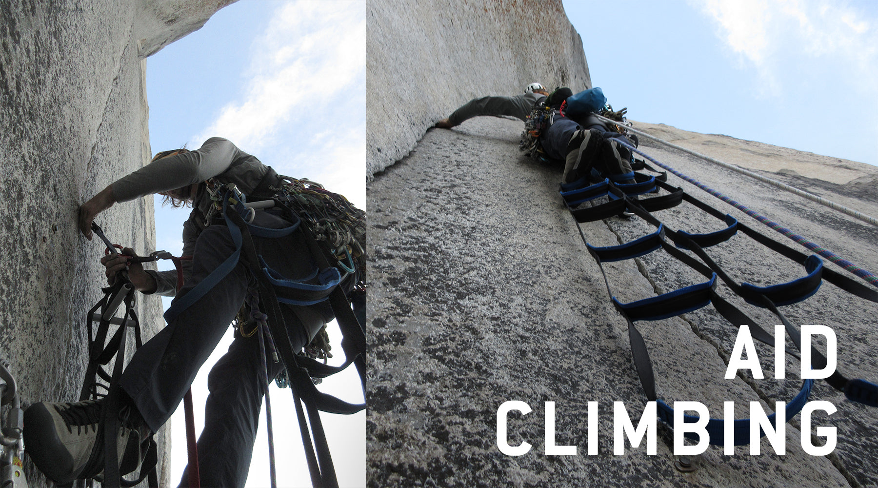 aid climbing gear terminology for rock climbers