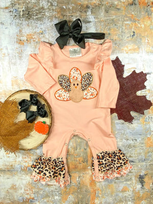 Animal Print Turkey Romper - Cardinal Creek Spaniels