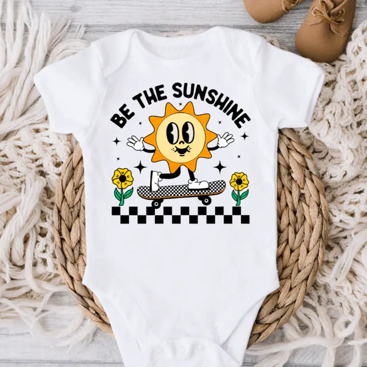 Be the Sunshine Retro Baby Onesie, Summer Skateboard Onesie